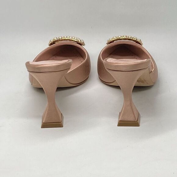 Manolo Blahnik Fabetamu 70 Embellished Satin Mules size 37 - Picture 11 of 16